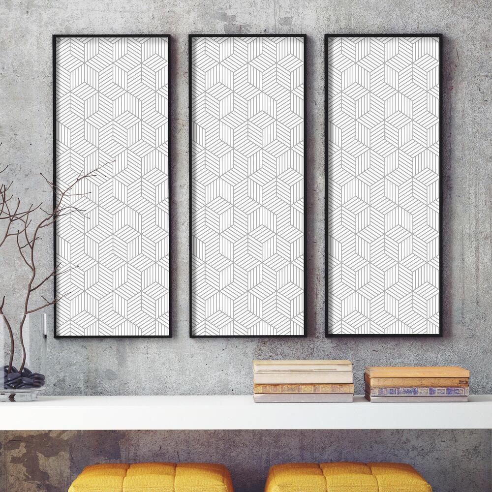 Striped Hexagon Peel and Stick Wallpaper Peel and Stick Wallpaper RoomMates   