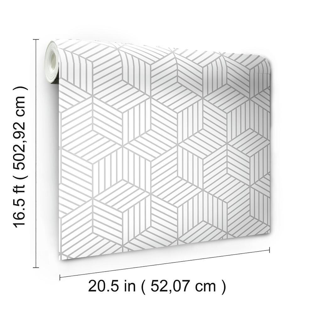 Striped Hexagon Peel and Stick Wallpaper Peel and Stick Wallpaper RoomMates   