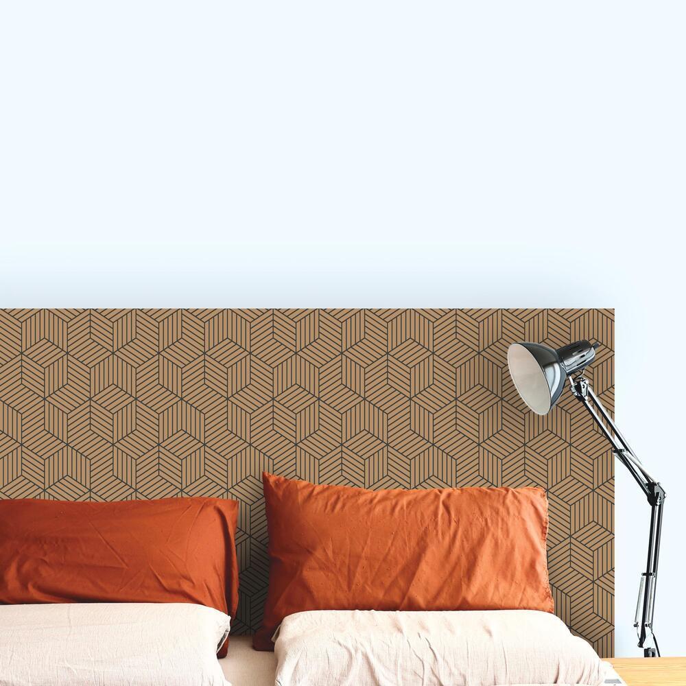 Striped Hexagon Peel and Stick Wallpaper Peel and Stick Wallpaper RoomMates   