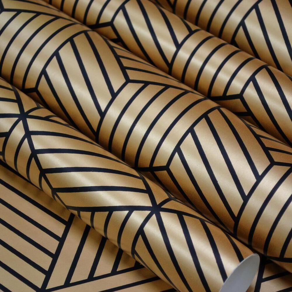 Striped Hexagon Peel and Stick Wallpaper Peel and Stick Wallpaper RoomMates   