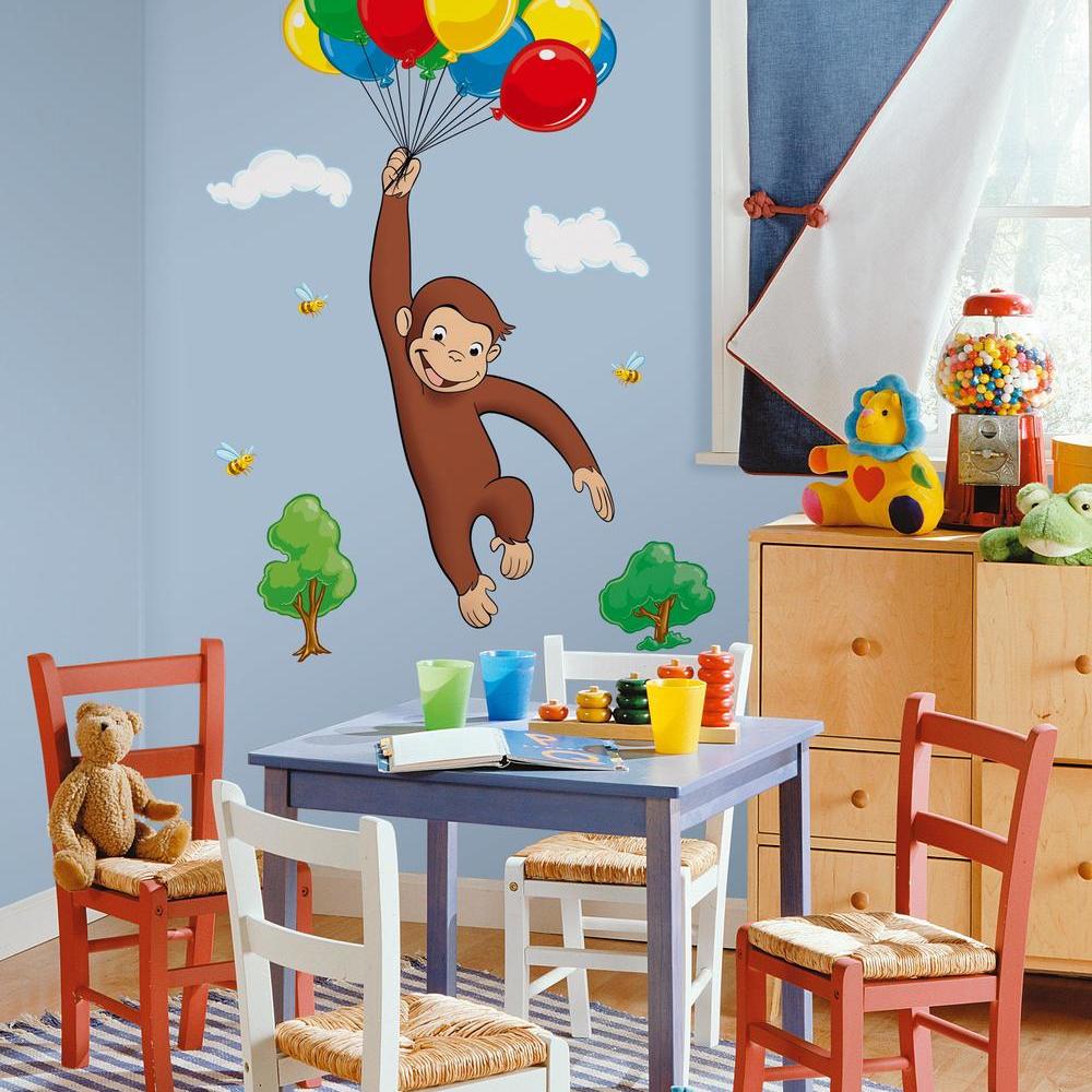 Curious George Peel and Stick Giant Wall Decal Wall Decals RoomMates   
