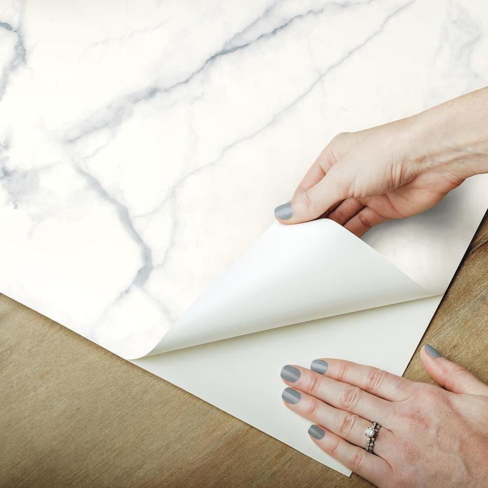 Carrara Marble Peel and Stick Wallpaper Peel and Stick Wallpaper RoomMates   