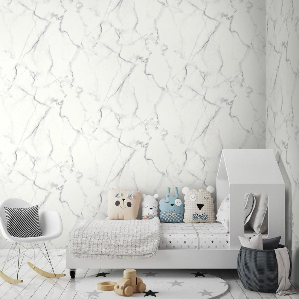 Carrara Marble Peel and Stick Wallpaper Peel and Stick Wallpaper RoomMates   