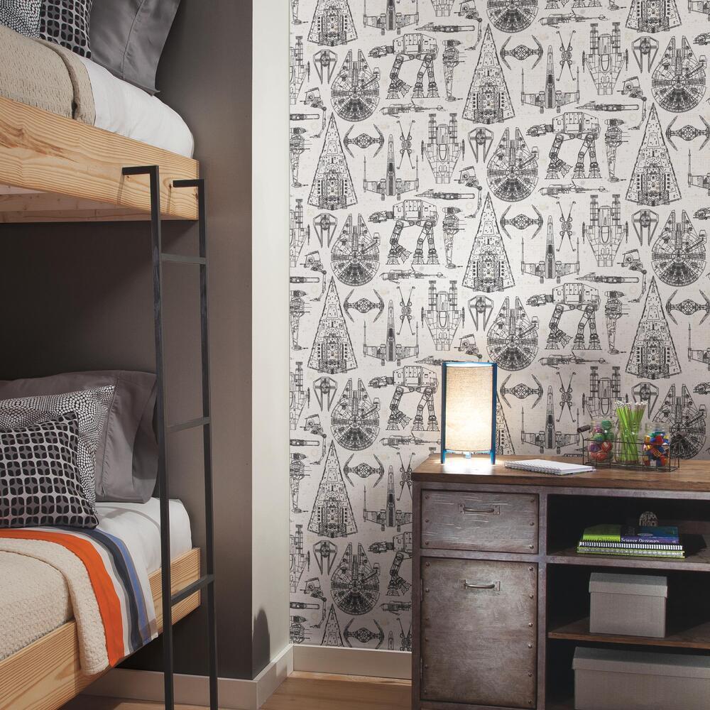 Star Wars Blueprint Peel & Stick Wallpaper Peel and Stick Wallpaper RoomMates   