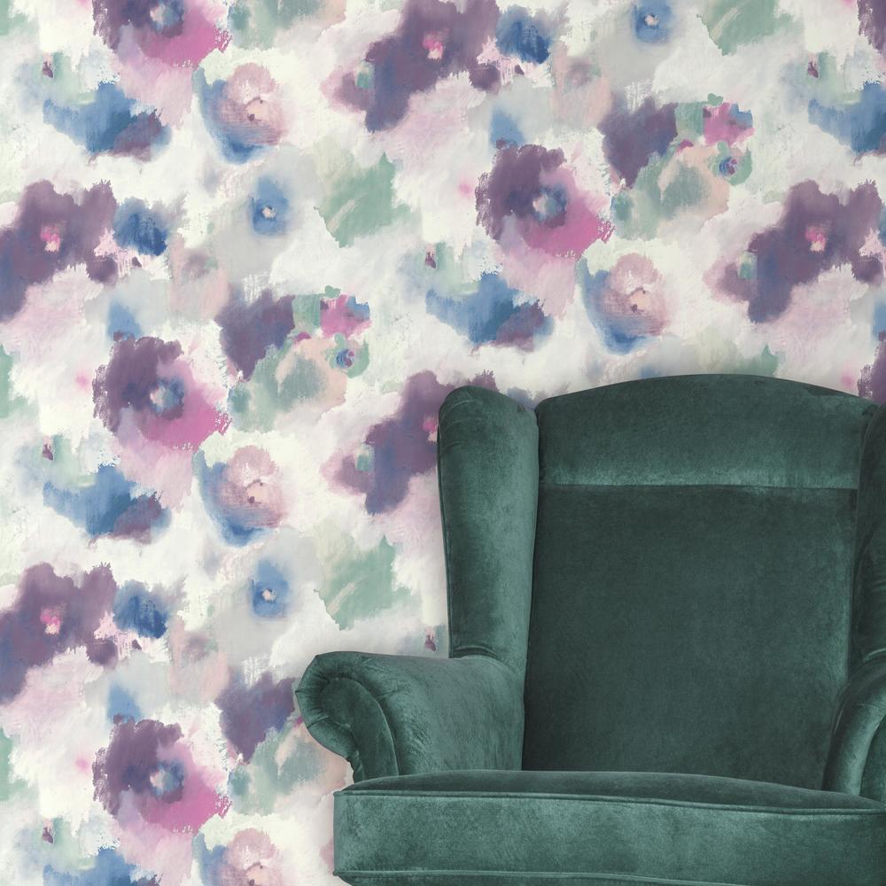 Impressionist Floral Peel and Stick Wallpaper Peel and Stick Wallpaper RoomMates   