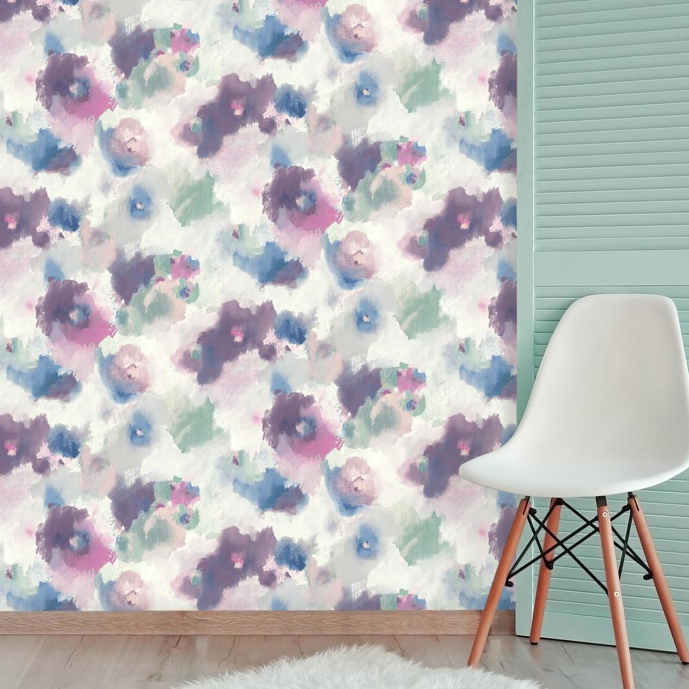 Impressionist Floral Peel and Stick Wallpaper Peel and Stick Wallpaper RoomMates   