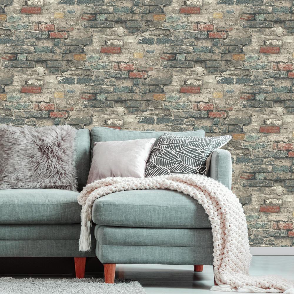 Brick Alley Peel and Stick Wallpaper Peel and Stick Wallpaper RoomMates   