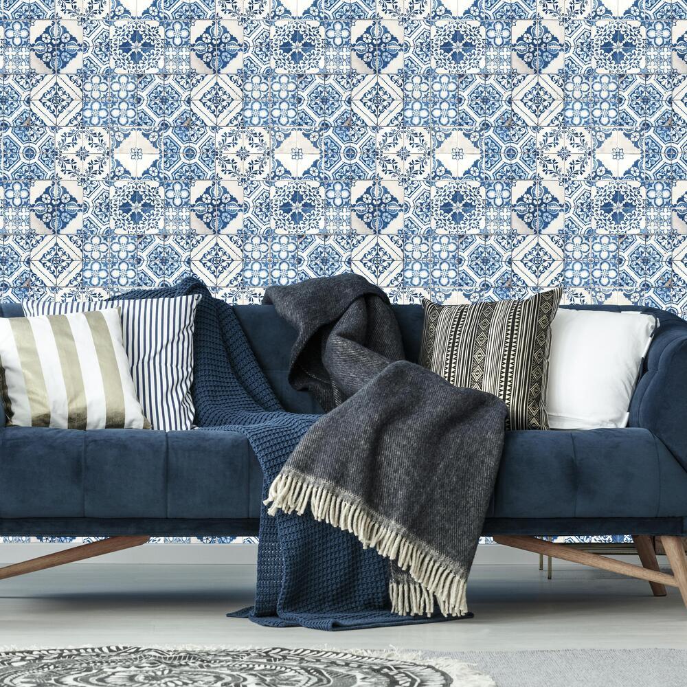 Mediterranean Tile Peel and Stick Wallpaper Peel and Stick Wallpaper RoomMates   