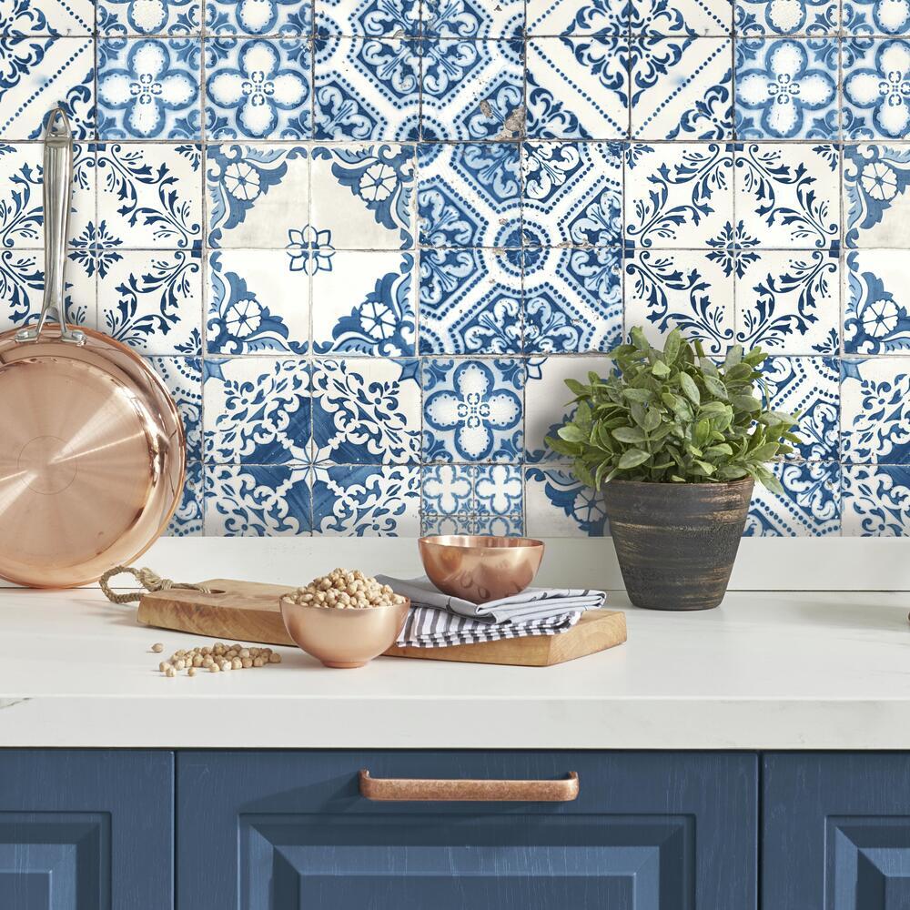 Mediterranean Tile Peel and Stick Wallpaper Peel and Stick Wallpaper RoomMates   