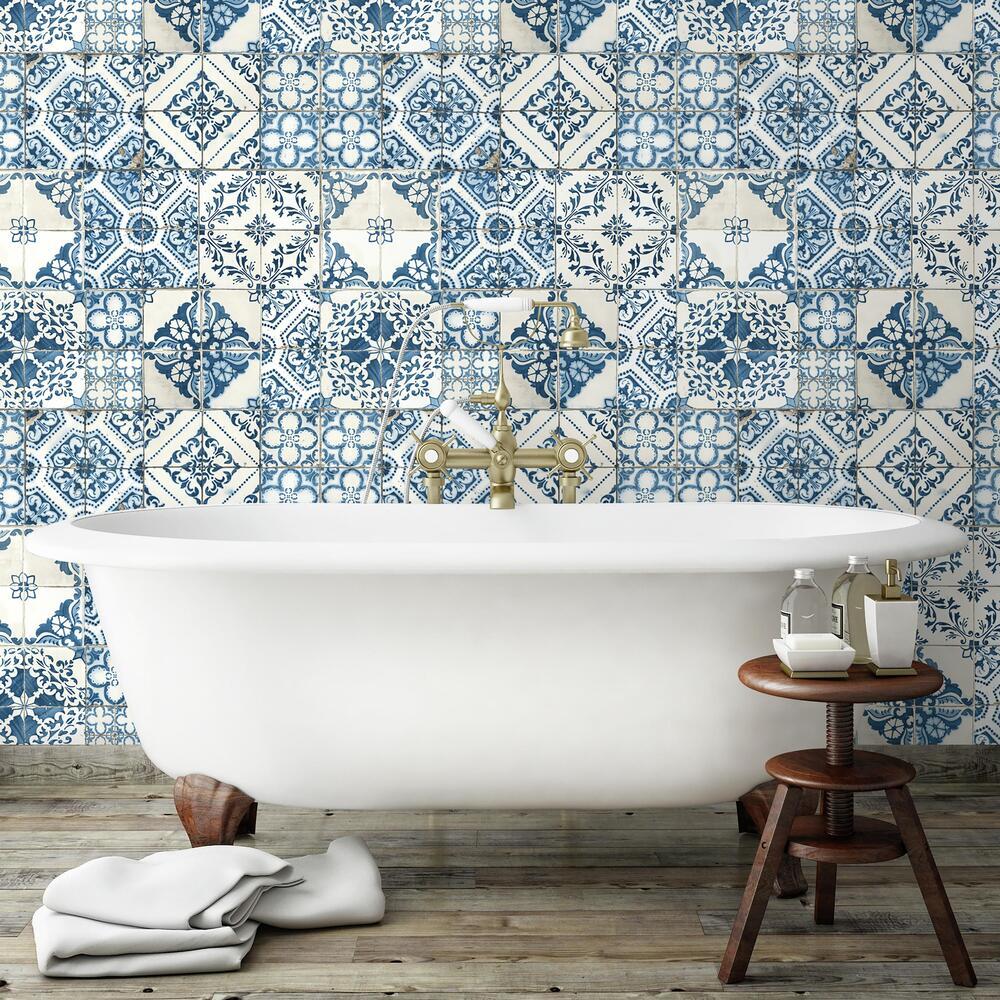 Mediterranean Tile Peel and Stick Wallpaper Peel and Stick Wallpaper RoomMates   