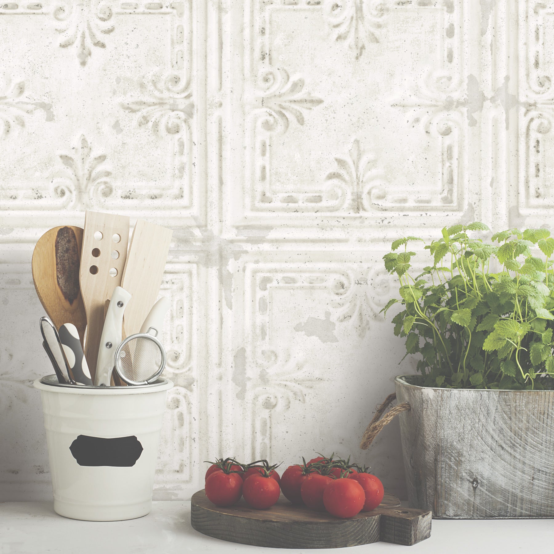 Tin Tile Peel and Stick Wallpaper Peel and Stick Wallpaper RoomMates   