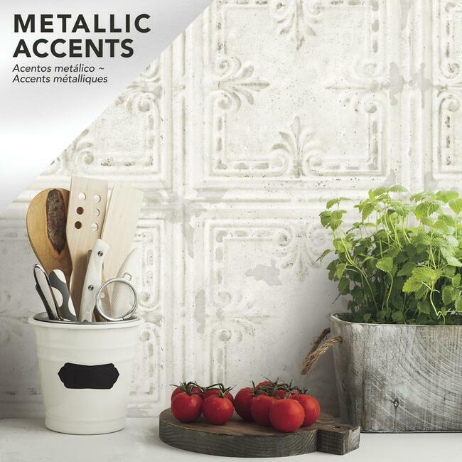 Tin Tile Peel and Stick Wallpaper Peel and Stick Wallpaper RoomMates   
