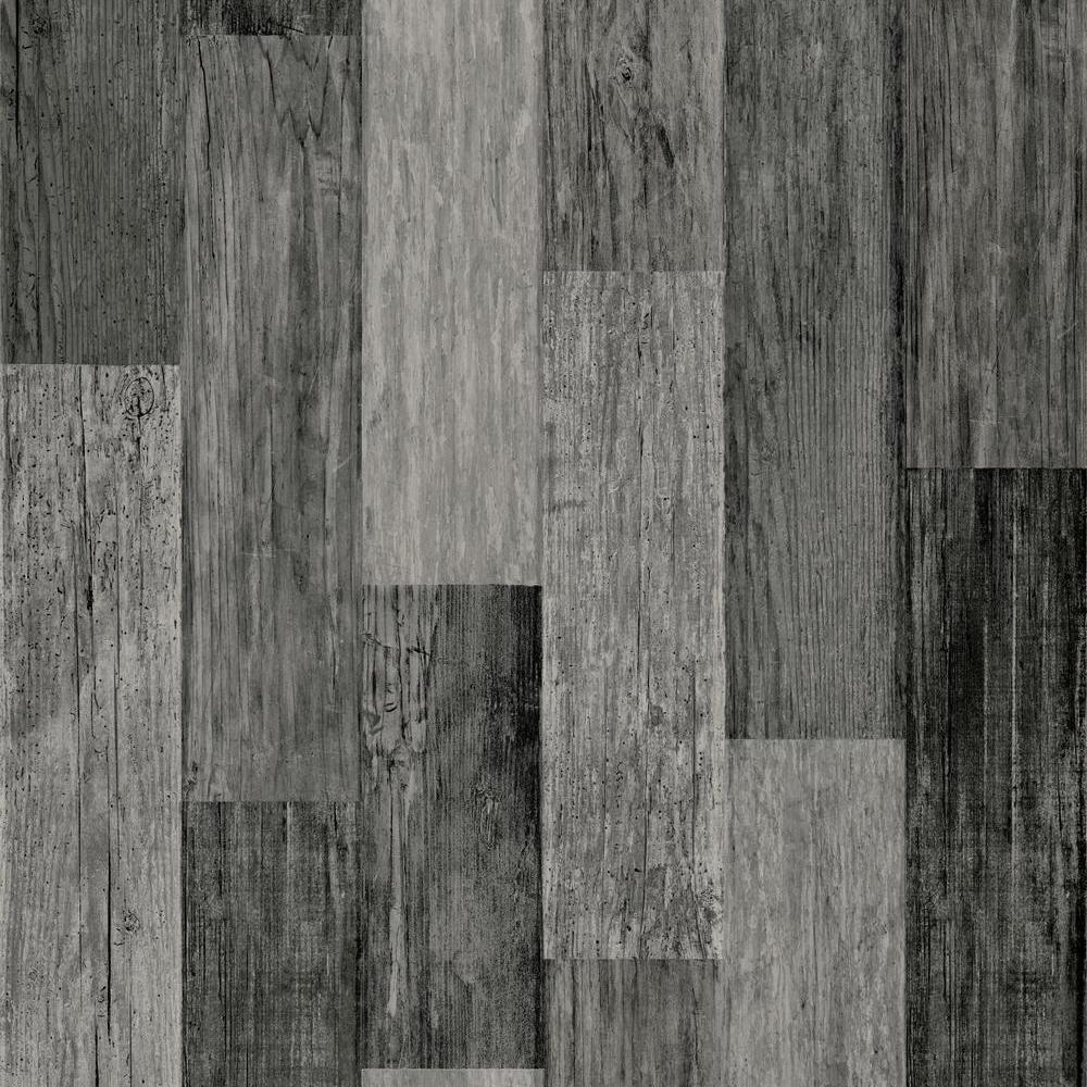 Weathered Wood Peel and Stick Wallpaper Peel and Stick Wallpaper RoomMates Roll Black 