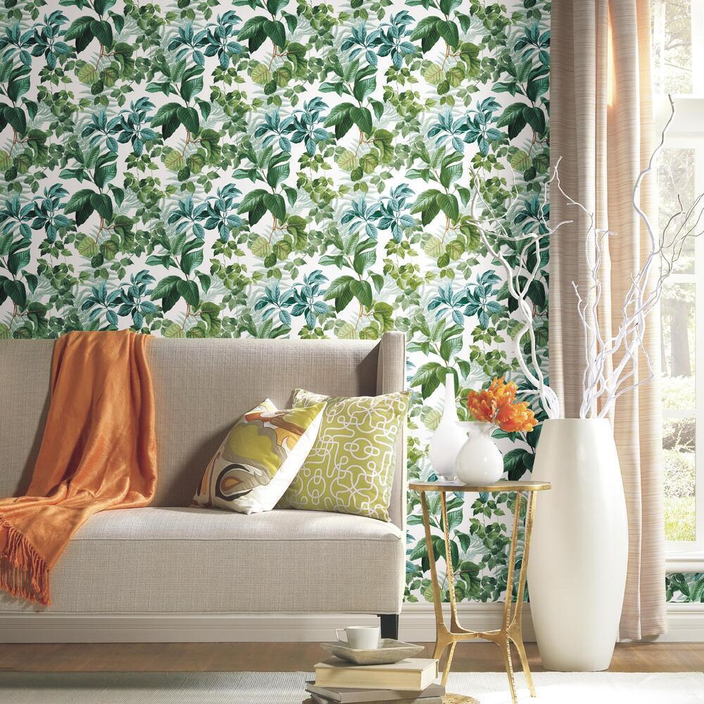 Rainforest Leaves Peel and Stick Wallpaper Peel and Stick Wallpaper RoomMates   