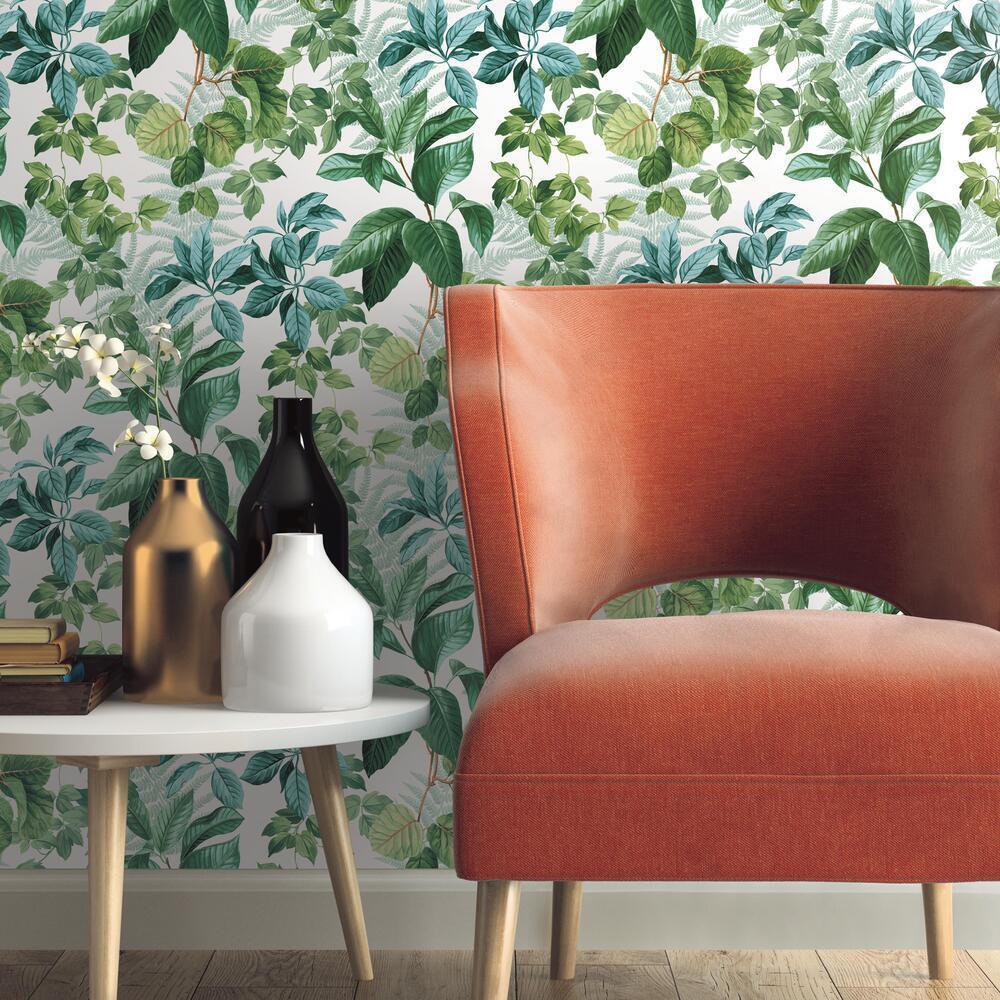 Rainforest Leaves Peel and Stick Wallpaper Peel and Stick Wallpaper RoomMates   