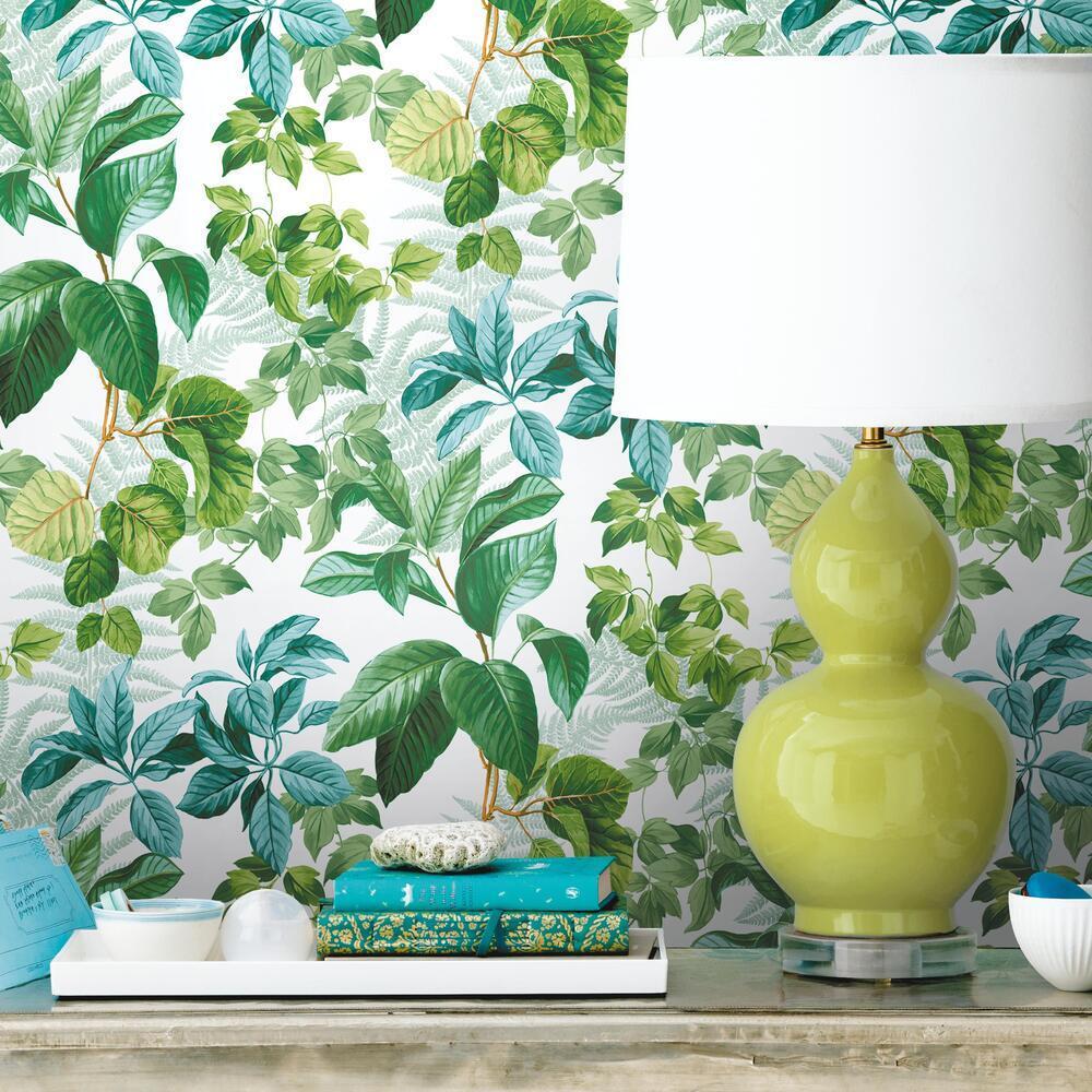 Rainforest Leaves Peel and Stick Wallpaper Peel and Stick Wallpaper RoomMates   