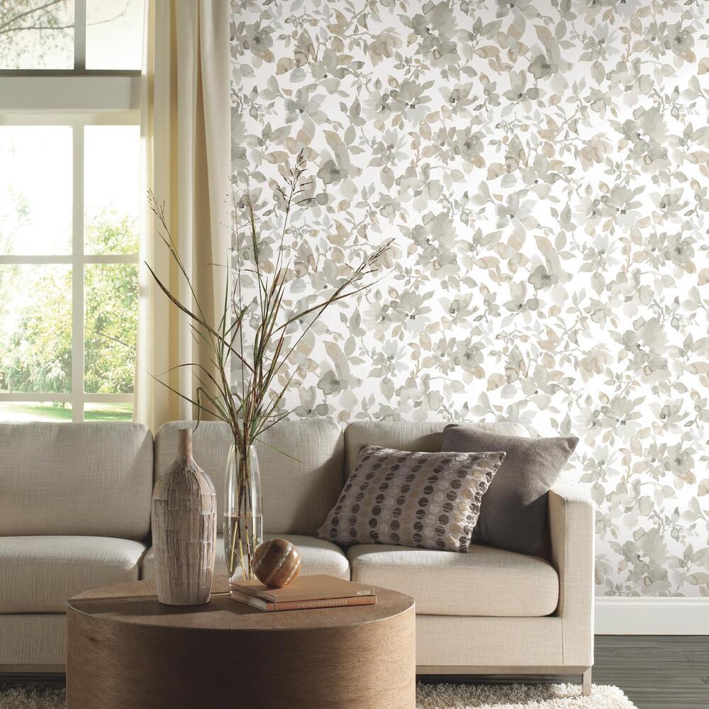 Watercolor Floral Peel and Stick Wallpaper Peel and Stick Wallpaper RoomMates   