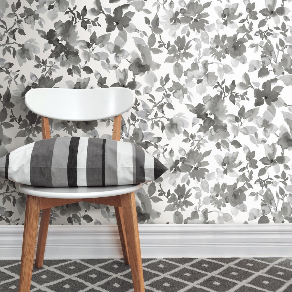 Watercolor Floral Peel and Stick Wallpaper Peel and Stick Wallpaper RoomMates   