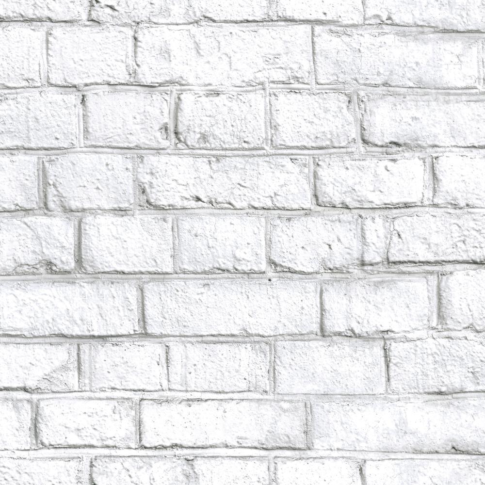 White Brick Peel and Stick Wallpaper Peel and Stick Wallpaper RoomMates Roll  