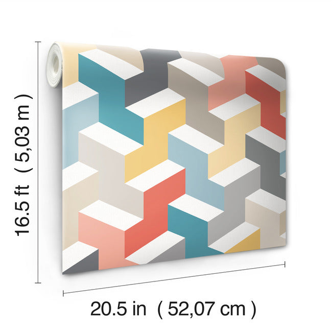 3D Steps Peel and Stick Wallpaper Peel and Stick Wallpaper RoomMates   