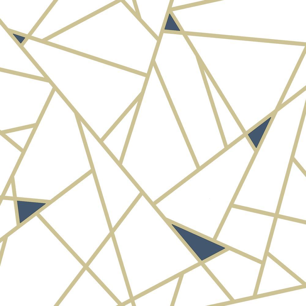 Fracture Peel and Stick Wallpaper Peel and Stick Wallpaper RoomMates Roll Gold 