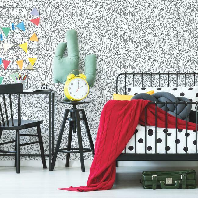 Alphabet Jumble Peel and Stick Wallpaper Peel and Stick Wallpaper RoomMates   
