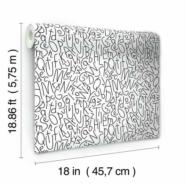 Alphabet Jumble Peel and Stick Wallpaper Peel and Stick Wallpaper RoomMates   