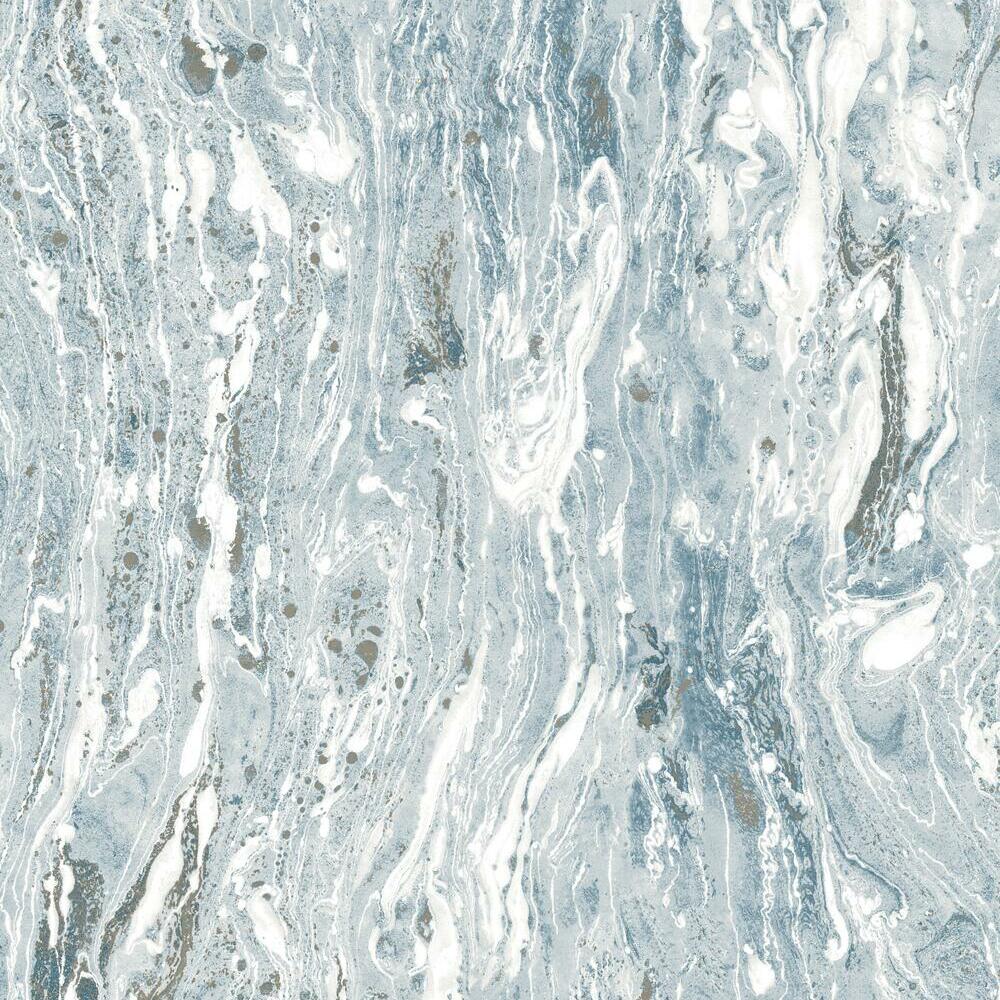 Marble Seas Peel and Stick Wallpaper Peel and Stick Wallpaper RoomMates Roll Blue 