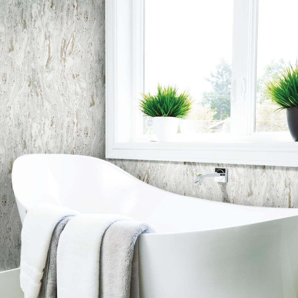 Marble Seas Peel and Stick Wallpaper Peel and Stick Wallpaper RoomMates   