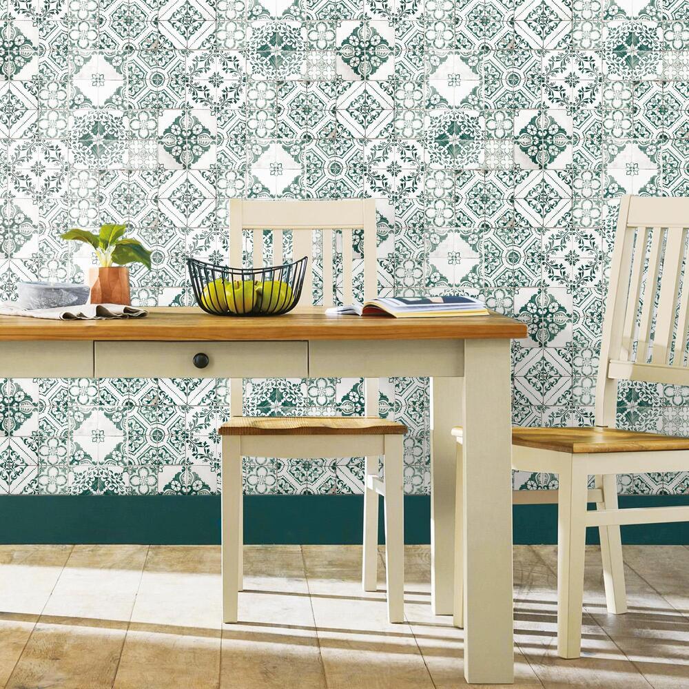 Mediterranean Tile Peel and Stick Wallpaper Peel and Stick Wallpaper RoomMates   