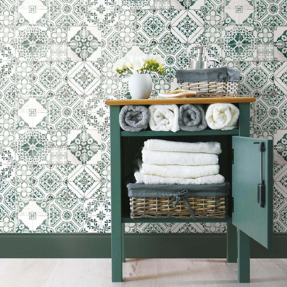 Mediterranean Tile Peel and Stick Wallpaper Peel and Stick Wallpaper RoomMates   