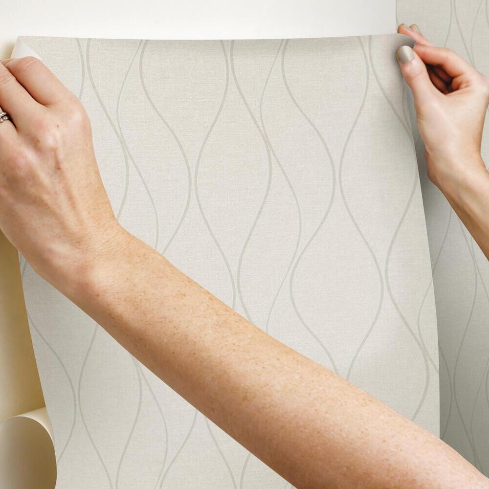 Wave Ogee Peel and Stick Wallpaper Peel and Stick Wallpaper RoomMates   