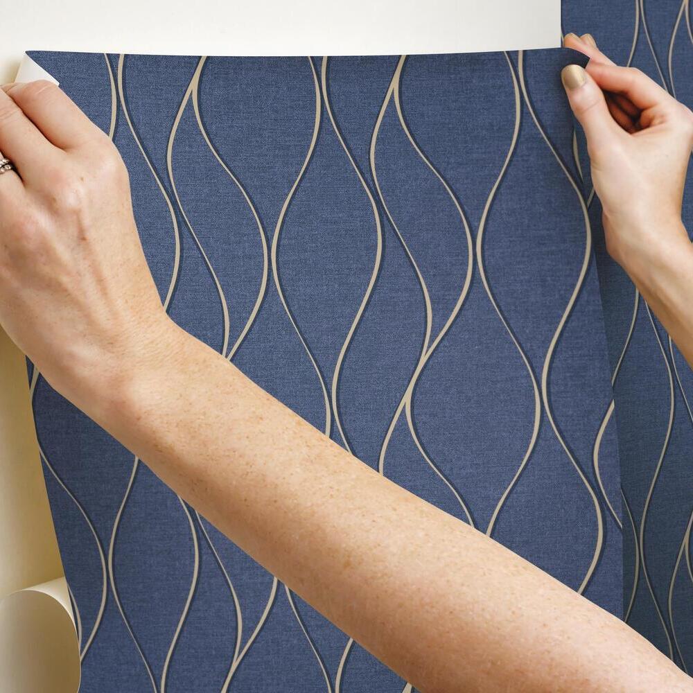 Wave Ogee Peel and Stick Wallpaper Peel and Stick Wallpaper RoomMates   