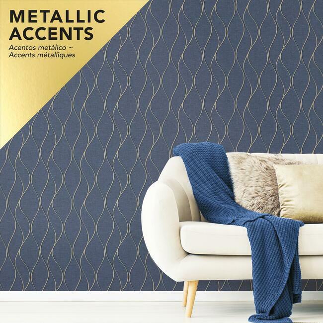 Wave Ogee Peel and Stick Wallpaper Peel and Stick Wallpaper RoomMates   