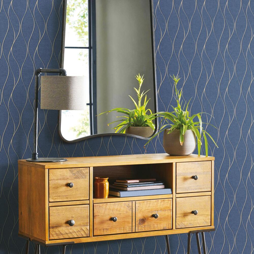 Wave Ogee Peel and Stick Wallpaper Peel and Stick Wallpaper RoomMates   