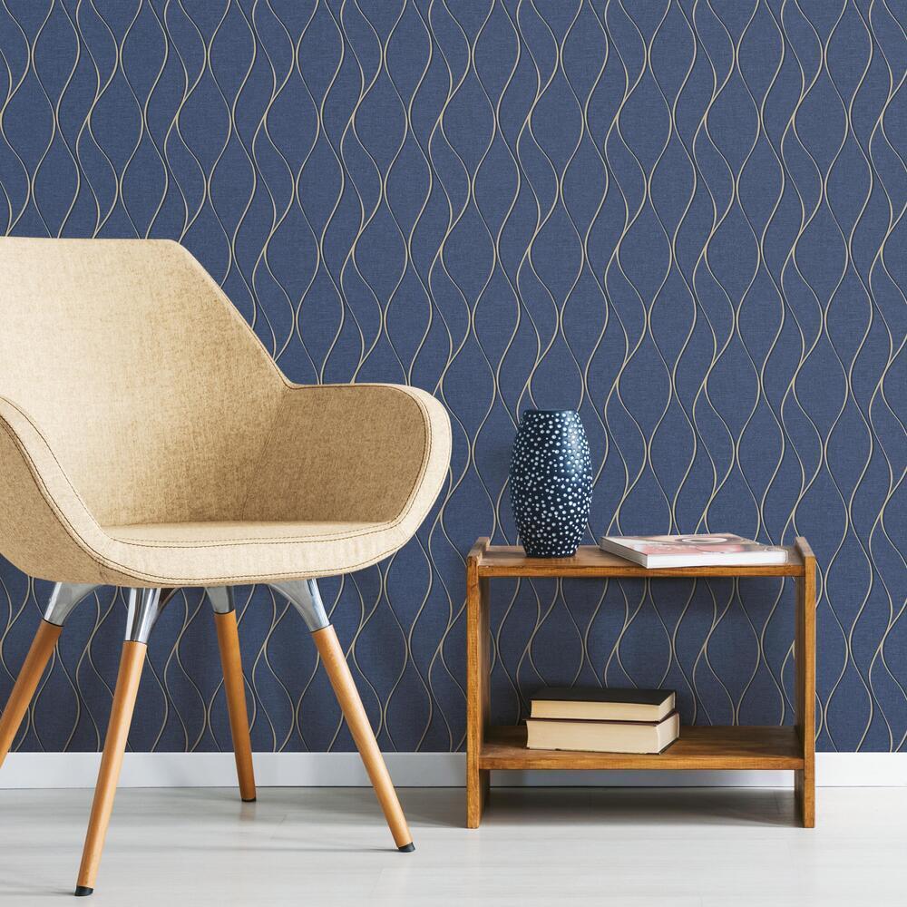 Wave Ogee Peel and Stick Wallpaper Peel and Stick Wallpaper RoomMates   