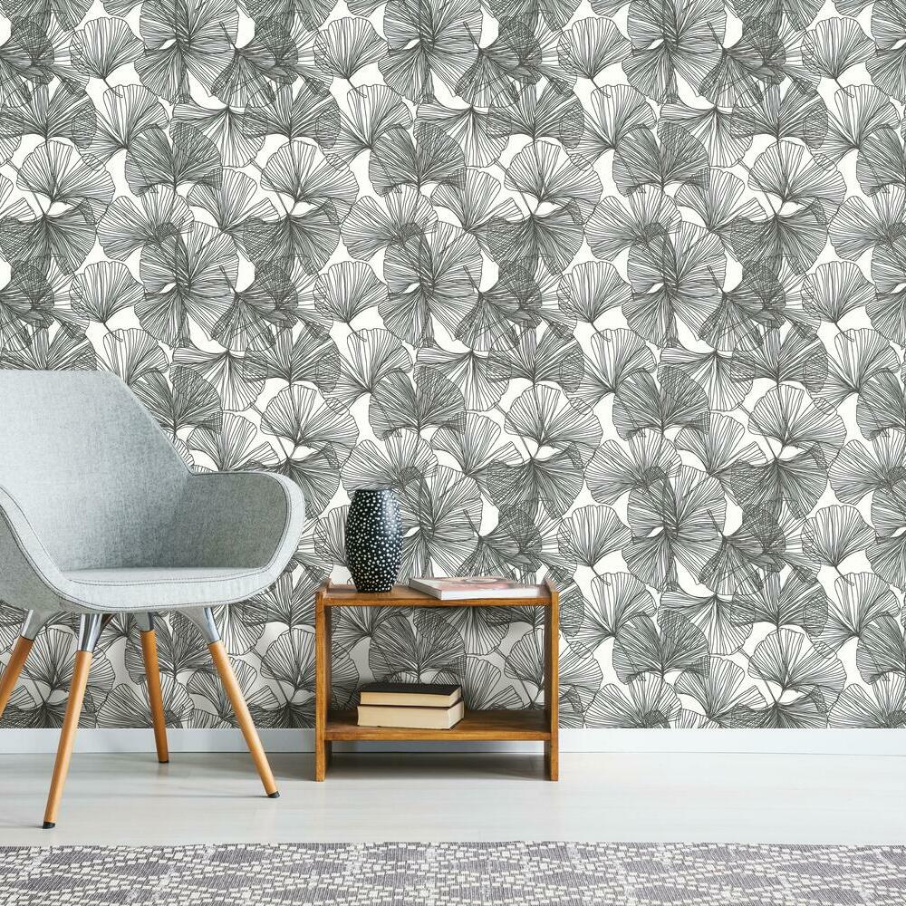 Ginkgo Leaves Peel and Stick Wallpaper Peel and Stick Wallpaper RoomMates   