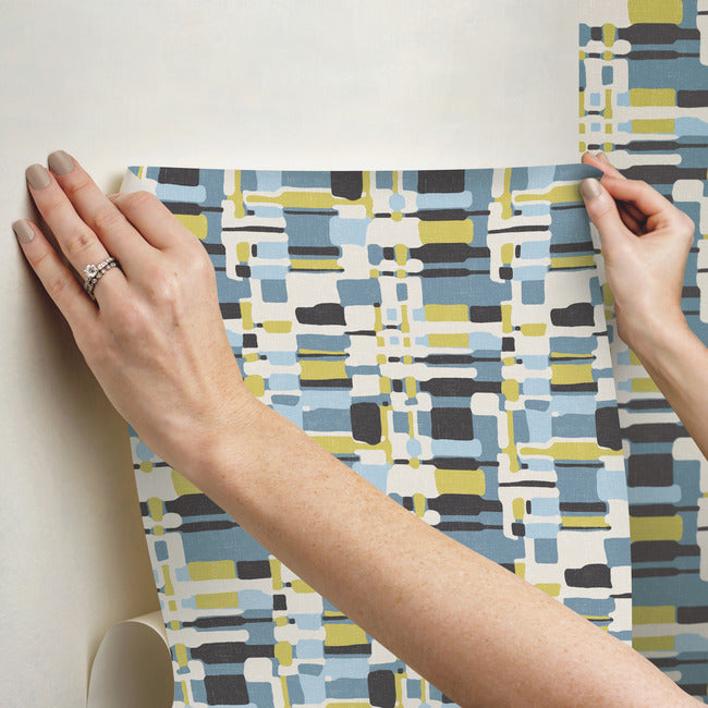 Retro Plaid Peel and Stick Wallpaper Peel and Stick Wallpaper RoomMates   