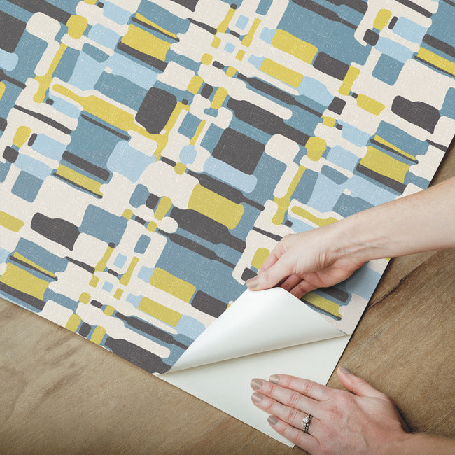 Retro Plaid Peel and Stick Wallpaper Peel and Stick Wallpaper RoomMates   