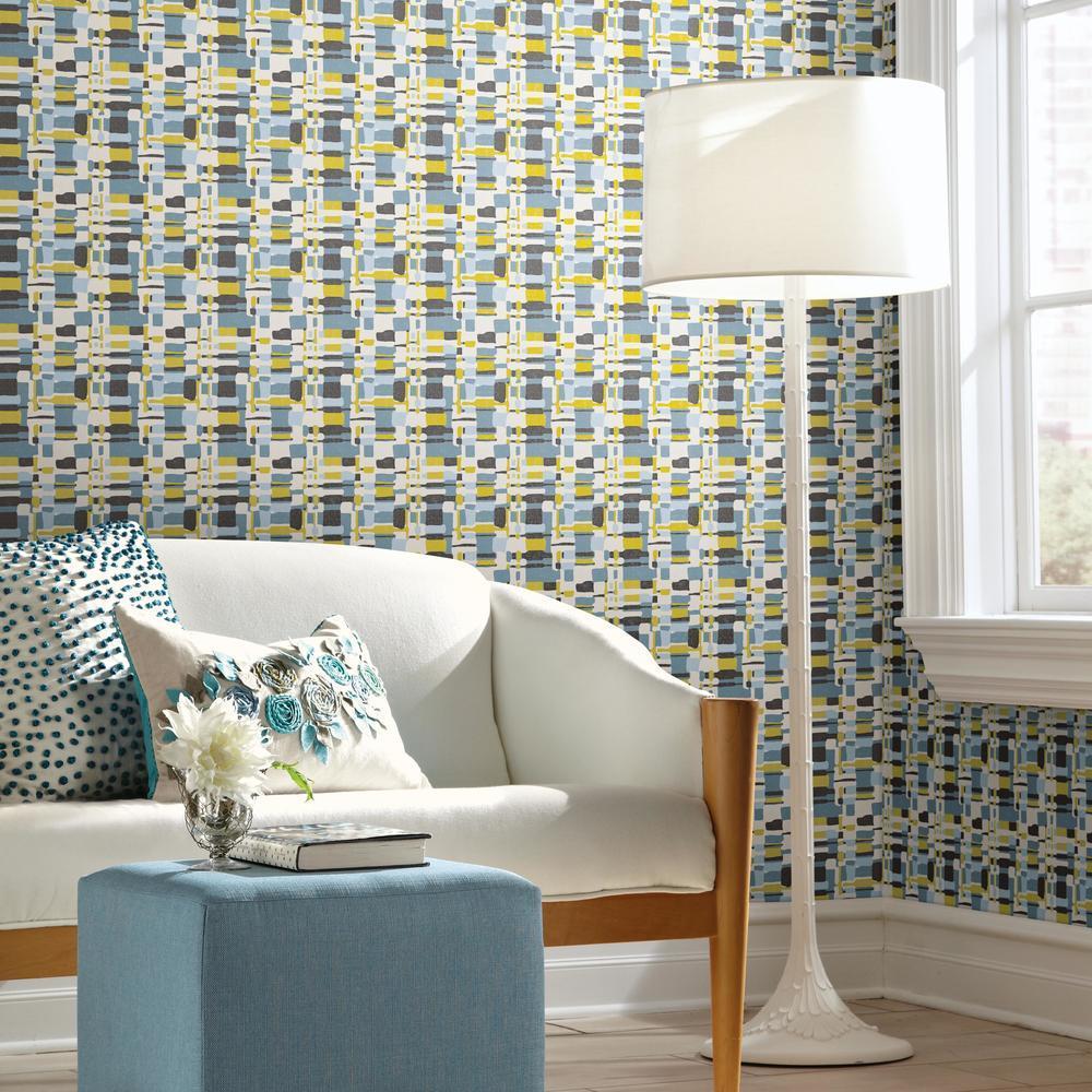 Retro Plaid Peel and Stick Wallpaper Peel and Stick Wallpaper RoomMates   
