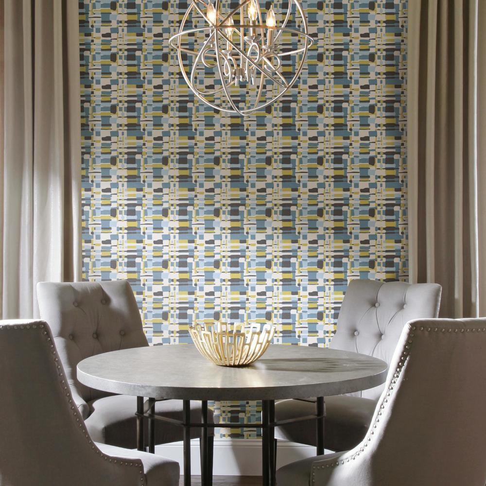 Retro Plaid Peel and Stick Wallpaper Peel and Stick Wallpaper RoomMates   