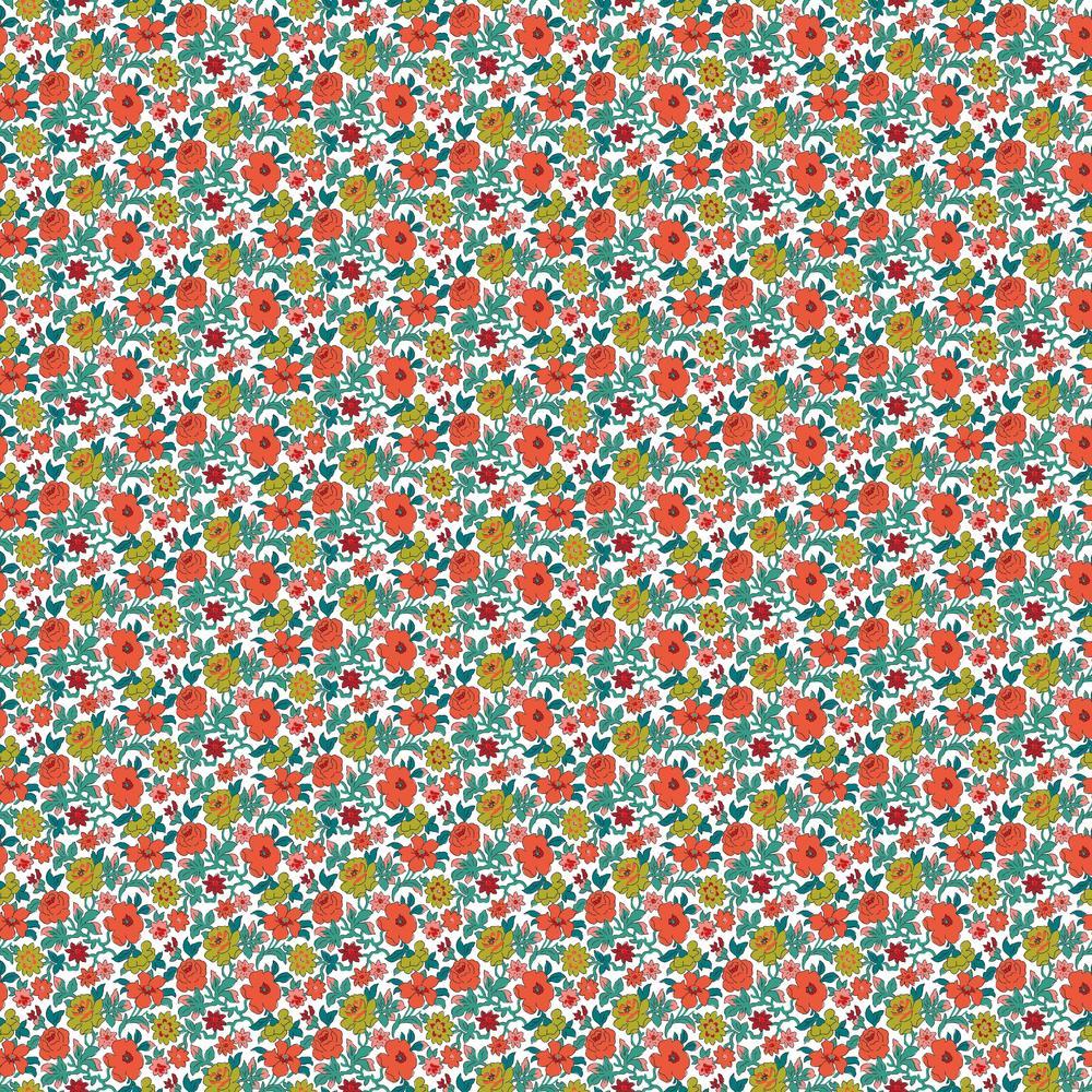 Floral Ditzy Vine Peel and Stick Wallpaper Peel and Stick Wallpaper RoomMates Sample Red 
