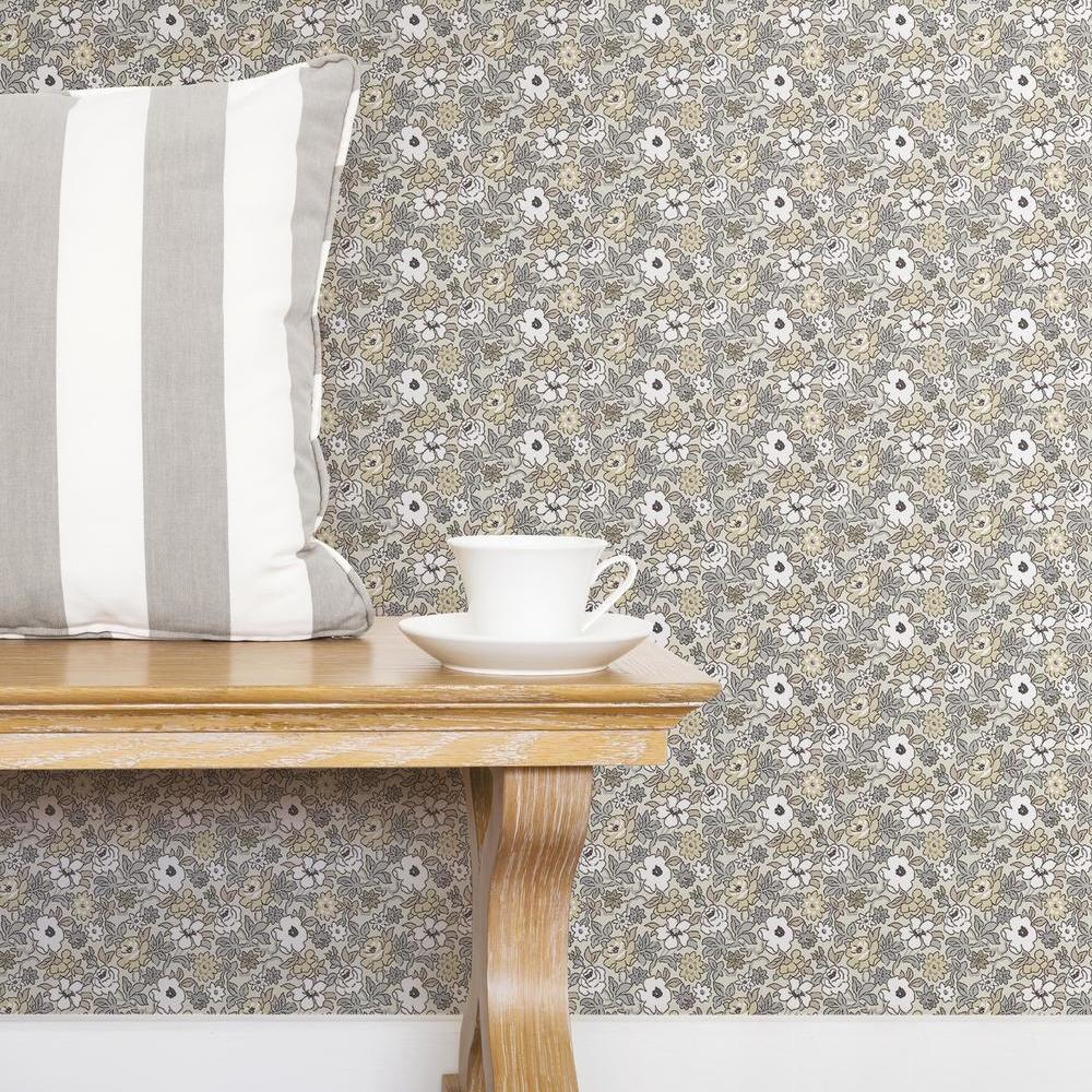 Floral Ditzy Vine Peel and Stick Wallpaper Peel and Stick Wallpaper RoomMates   