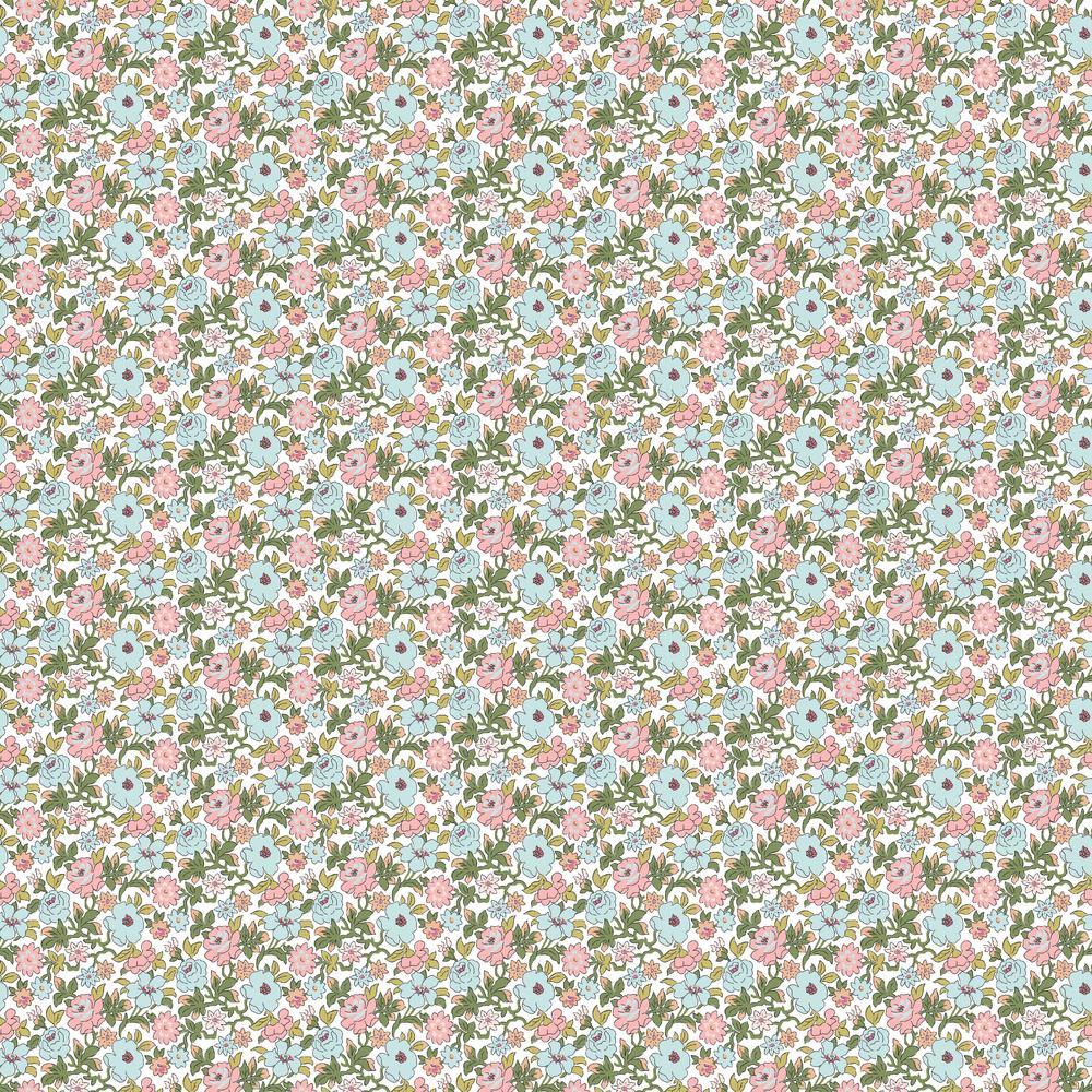Floral Ditzy Vine Peel and Stick Wallpaper Peel and Stick Wallpaper RoomMates Roll Pink 