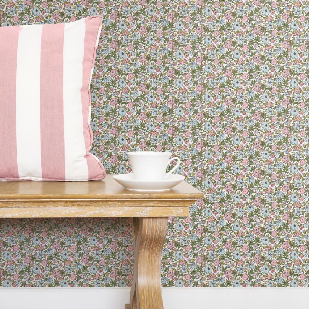 Floral Ditzy Vine Peel and Stick Wallpaper Peel and Stick Wallpaper RoomMates   