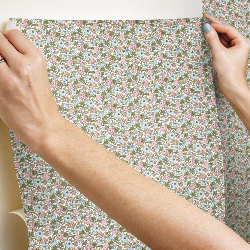 Floral Ditzy Vine Peel and Stick Wallpaper Peel and Stick Wallpaper RoomMates   