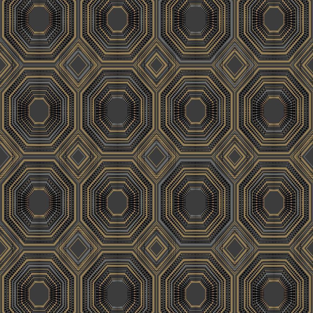 Bee's Knees Peel and Stick Wallpaper Peel and Stick Wallpaper RoomMates Roll Black 