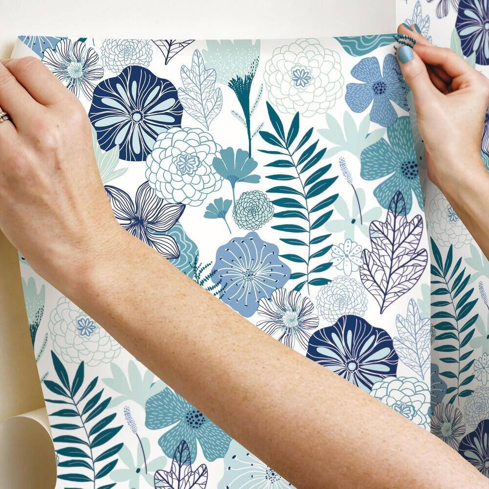 Perennial Blooms Peel and Stick Wallpaper Peel and Stick Wallpaper RoomMates   