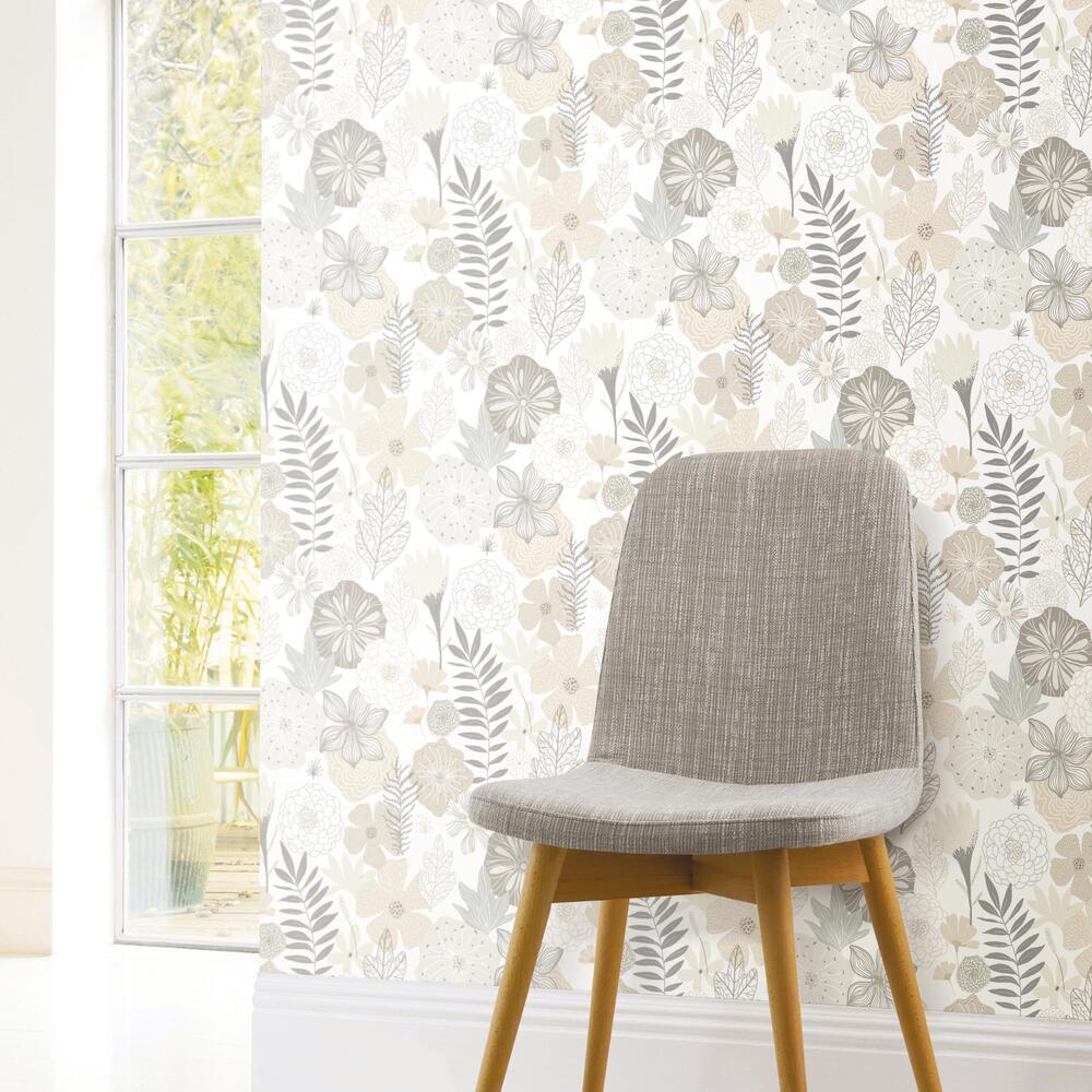 Perennial Blooms Peel and Stick Wallpaper Peel and Stick Wallpaper RoomMates   