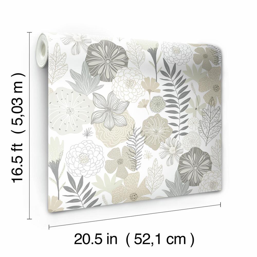 Perennial Blooms Peel and Stick Wallpaper Peel and Stick Wallpaper RoomMates   